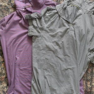 J. Crew Purple and Black Striped Polos
